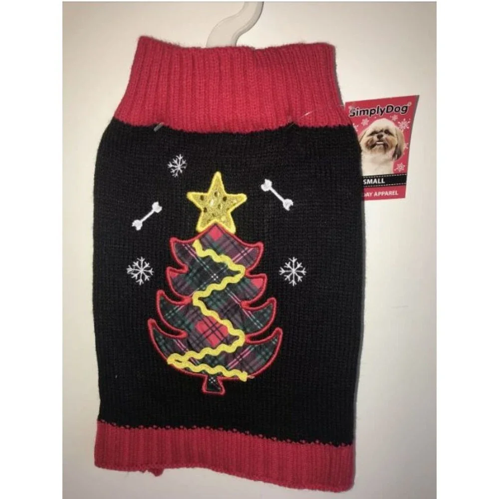 SimplyDog Holiday‎ Apparel Dog SMALL CHRISTMAS Sweater SET OF 3